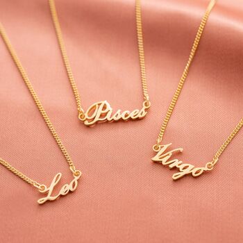 Sterling Silver Zodiac Name Necklace Gift Set, 3 of 10