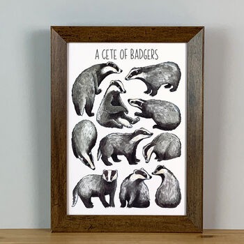 Badgers Wildlife Watercolour Postcard, 7 of 8