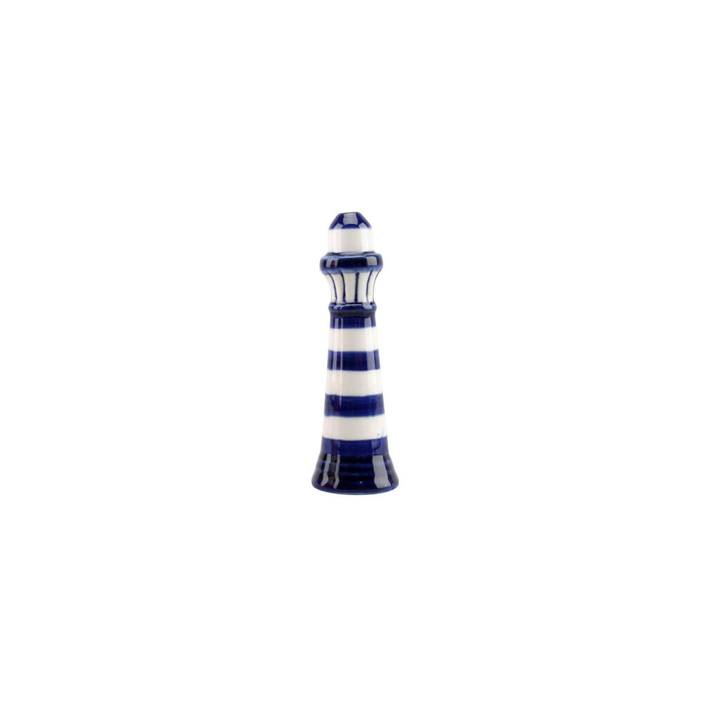 Blue Lighthouse Nautical Ceramic Light Pull Handle