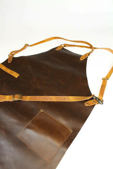 Personalised Leather Apron Cross Straps, 7 of 12