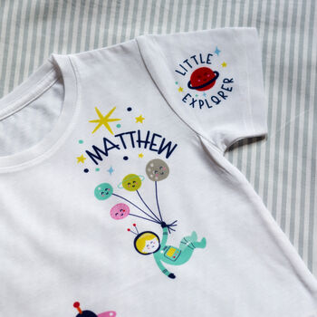 Children's Personalised Space Explorer T Shirt, 11 of 12