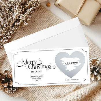 Personalised Christmas Scratch Reveal Ticket, Surprise Scratch Off Voucher, 4 of 6