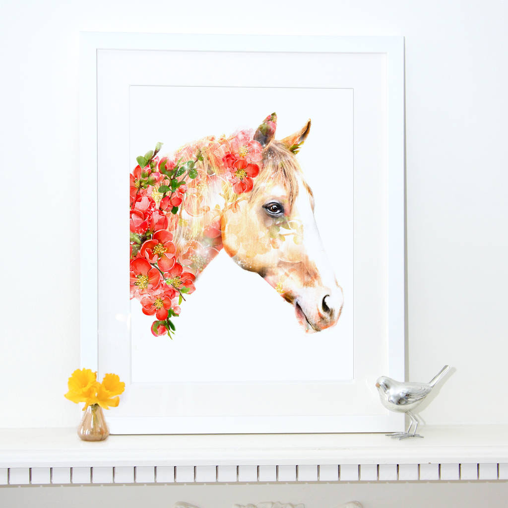 Horse Fine Art Print By Lola Design Ltd
