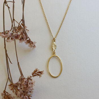 Double Oval Drop Necklace In 22ct Gold Plate, 3 of 6