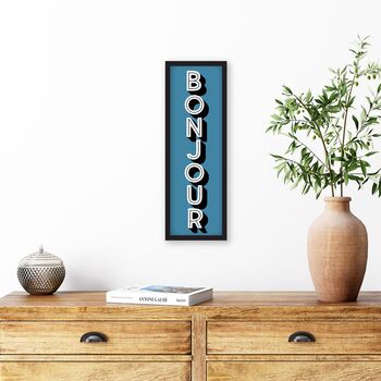 Bonjour Printed Hallway Sign, 7 of 9