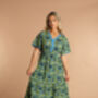 Indian Cotton Lime Patchouli Print Dress, thumbnail 1 of 5
