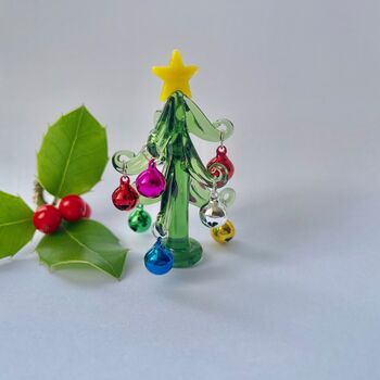 Handmade Tiny Glass Tree With Multicoloured Baubles, 4 of 8