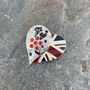 Platinum Jubilee Union Jack Flag Heart Brooch, thumbnail 1 of 2