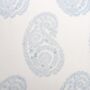 Anjuna Paisley Hand Printed Blue Cotton Cushion Cover, thumbnail 3 of 8