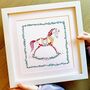 Personalised Children's Rocking Horse Original Artwork, thumbnail 1 of 6