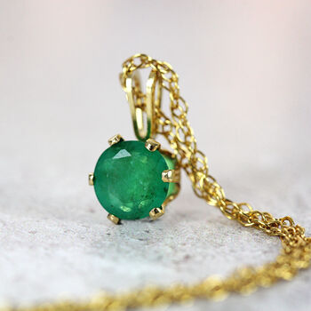 Emerald Solitaire Necklace, 5 of 7