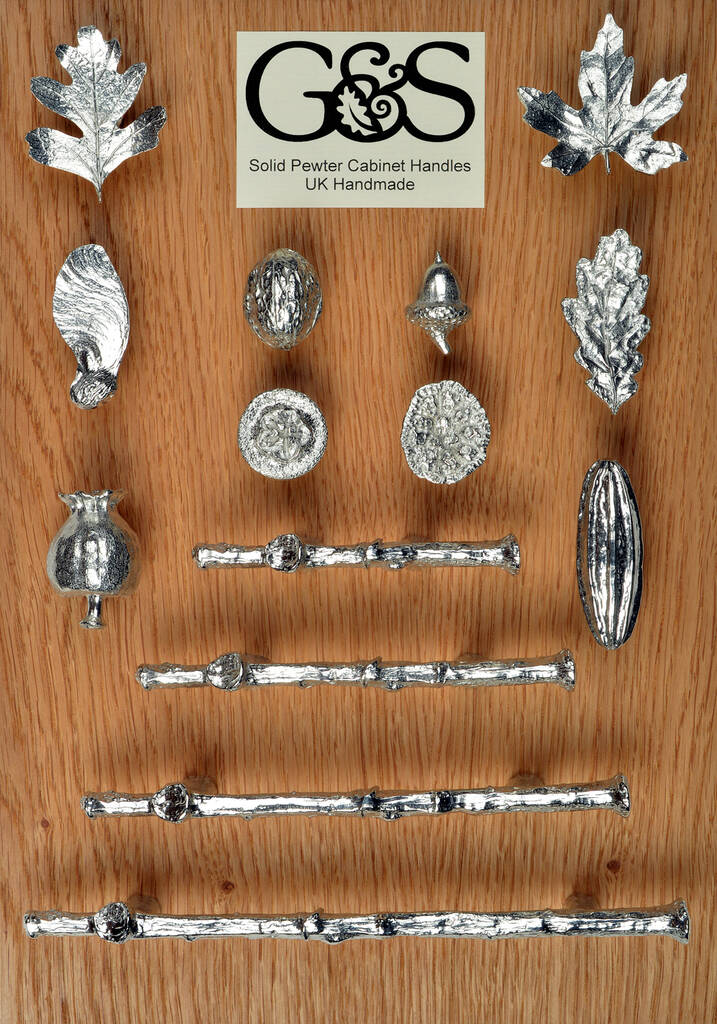 Oak Leaf Pewter Cabinet Handle Unusual, Unusual Cabinet Knobs And Pulls