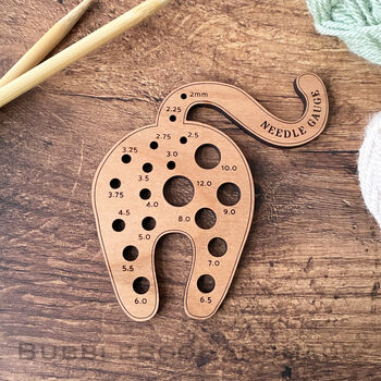 Mother's Day Card With Wooden Cat Knitting Needle Gauge, 4 of 6