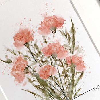 Watercolour Birth Month Flower Print, 2 of 6