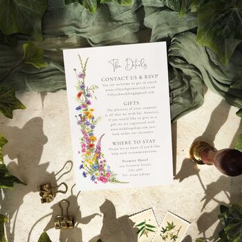 Wildflower Flat Evening Wedding Invitations, 7 of 7