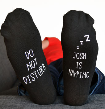 do not disturb napping socks by solesmith | notonthehighstreet.com