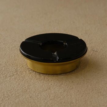 Round Brass And Black Metal Ashtray, 7 of 7