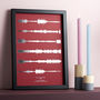 Personalised Metallic Favourite Song Sound Wave Print, thumbnail 4 of 10