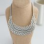 Metal Feather Statement Necklace, thumbnail 1 of 5