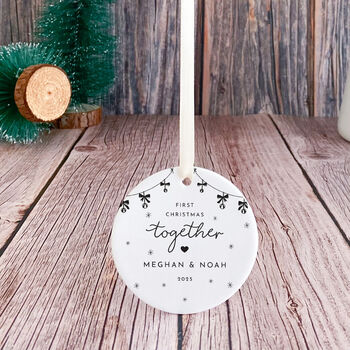 Personalised Couple Keepsake Xmas Decoration Ornament Gift, 6 of 6