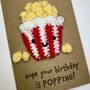 Popcorn Lover Crochet Birthday Card Handmade, thumbnail 6 of 7