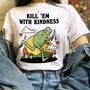 'Kill Em With Kindness' Cute Frog Tshirt, thumbnail 3 of 8