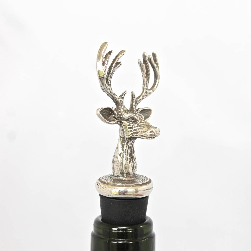 Pewter Stag Bottle Stopper, 1 of 4