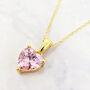 Rose Quartz October Birthstone Love Heart Necklace, thumbnail 1 of 5