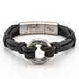 Personalised Black Leather Memorial Urn Bracelet With 'Circle Of Life' Urn, thumbnail 1 of 7