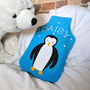Penguin Personalised Hot Water Bottle Cover, thumbnail 4 of 6