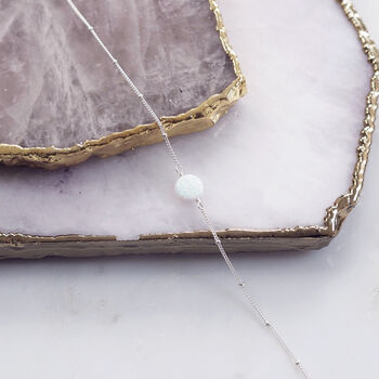 Lena. White Opal Sterling Silver Necklace, 3 of 5