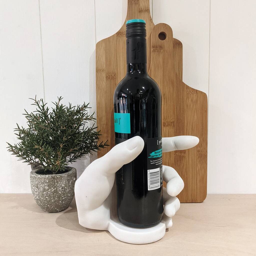 White Marble Hand Bottle Holder By Victoria & Co.