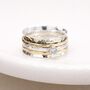 Personalised Sterling Silver And Brass Spinner Ring With Cubic Zirconia – 10mm, thumbnail 1 of 10