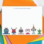 Personalised Robot Note Cards With Envelopes, thumbnail 1 of 2