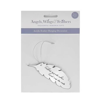 Memorial Mirrored Acrylic Feather Hanging Decoration, 5 of 6