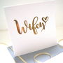 Wifey Luxe Gold Paper Cut Card, thumbnail 1 of 5