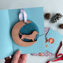 Starry Bear Mirror Personalised Christmas Decoration, thumbnail 9 of 9