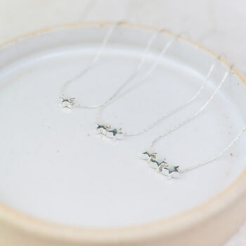 Sterling Silver Star Bead Necklace, 5 of 6