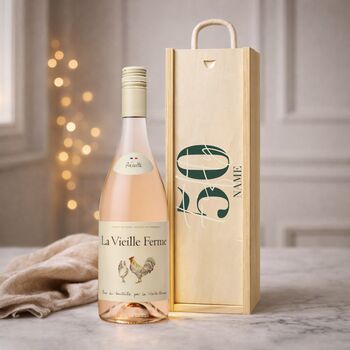 Personalised 50th Birthday Rosé Wine Gift Set, 3 of 8