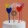 Multi Coloured Heart Shaped Cake Topper Set, thumbnail 5 of 7