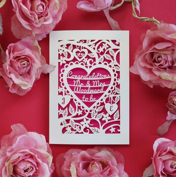 Personalised Papercut Heart Engagement Card, 5 of 10