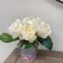 Cream Peony Artificial Silk Flower Arrangement Mothers Day Gift, thumbnail 1 of 6