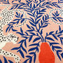 Ethnic Cushion Cover Double Cheetahs In Blue Leaves, thumbnail 2 of 7