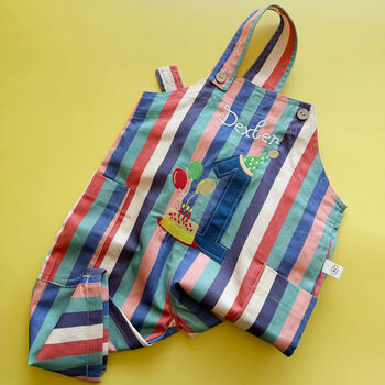 Personalised First Birthday Outfit Baby Dungarees, 3 of 9