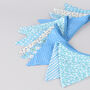 G Decor Blue And White Patterned Cloth Bunting, thumbnail 1 of 8