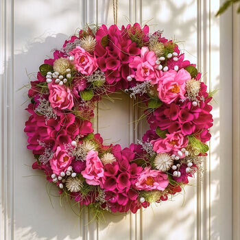 Personalised Winthorpe Pink Floral Wreath, 7 of 8