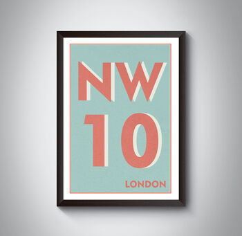 Nw10 Brent London Typography Postcode Print, 6 of 10