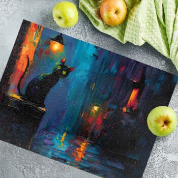 Nocturnal Guardian Textured Glass Chopping Boards, 5 of 8