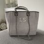 Personalised Initial Grey Large Chain Tote Beach Bag, thumbnail 1 of 9