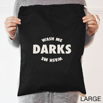Set Of Four Wash Me Laundry Bags – Darks, Lights, Colours And Whites – Stylish Cotton Storage Solution, 6 of 8